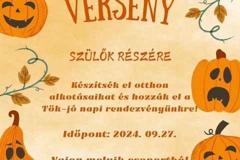 Tökfaragó- verseny szülőknek 2024